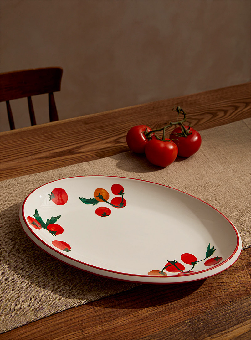 Simons Maison Black and White Fresh tomatoes large serving plate