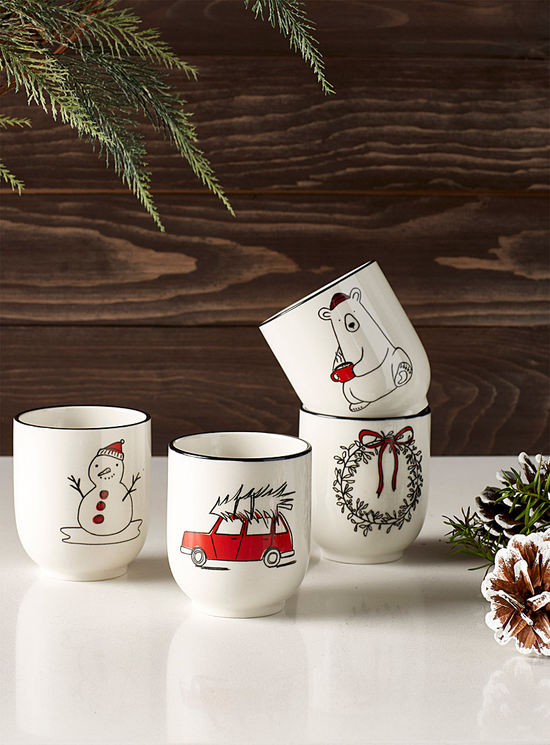 Simons Maison Assorted Winter delights teacups Set of 4