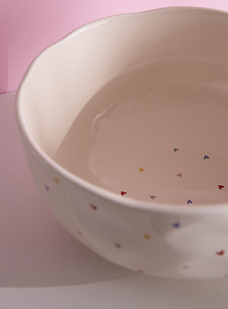 Large colourful heart embossed bowl product image 2