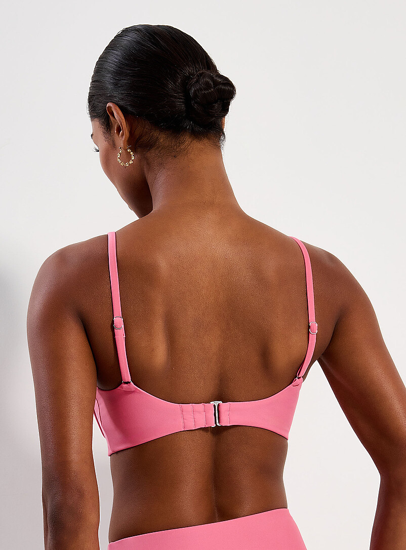 Simons Black Underbust-seam bralette bikini top for women