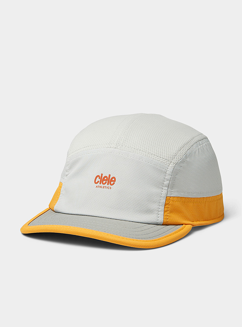 Ciele Patterned Yellow ALZ short visor 5-panel cap for men