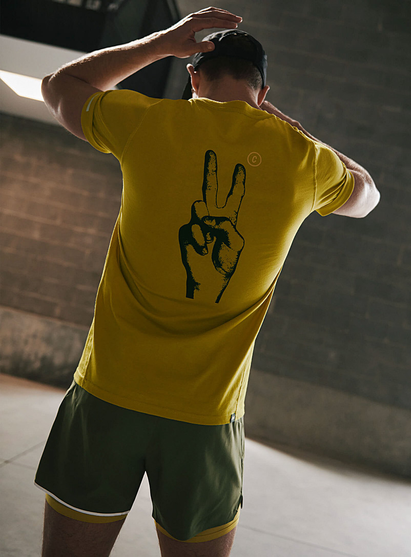 Ciele: Le t-shirt signe de paix Jaune vif-canari pour homme