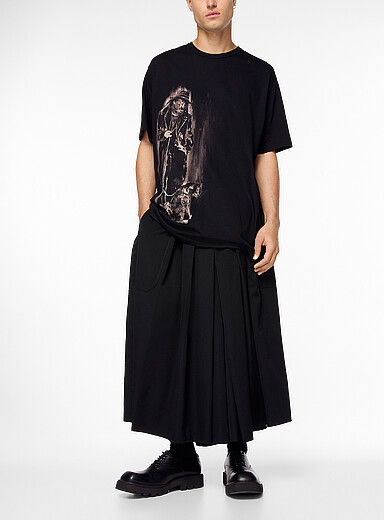 Yohji Yamamoto: Le pantalon drap&eacute; style hakama Noir pour homme