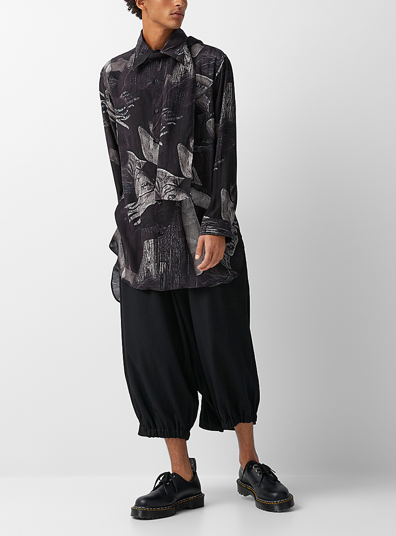 Yohji Yamamoto: Le pantalon Karasu bord élastique Noir pour homme