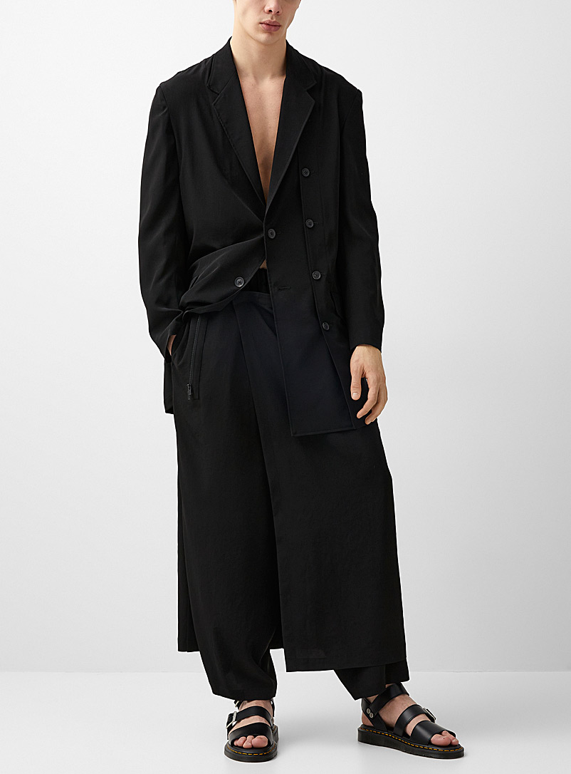 Wrap-style black pant | Yohji Yamamoto | Shop Men's Designer Yohji ...