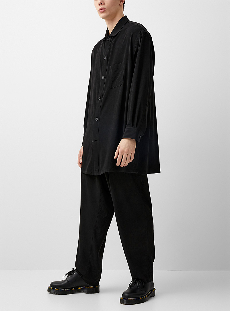 Yohji Yamamoto: Le pantalon noir coupe ample Noir pour homme