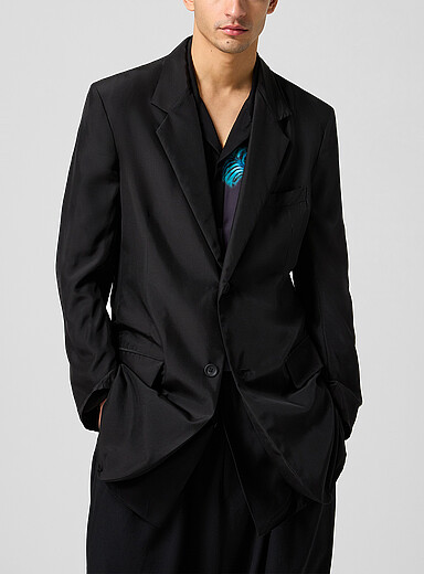 Long flowy pure silk blazer