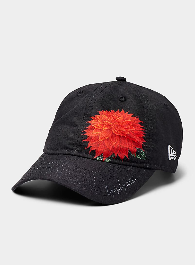 Yohji Yamamoto Black New Era red flower cap for men