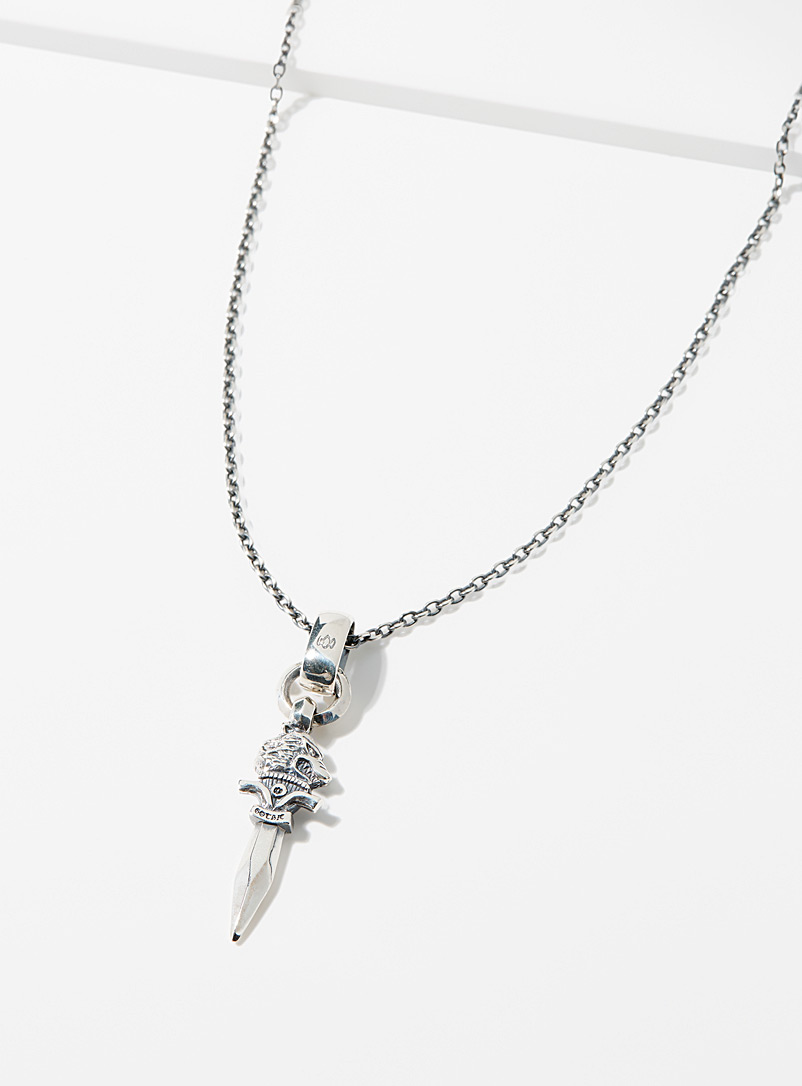 Yohji Yamamoto Silver Wolf necklace for men