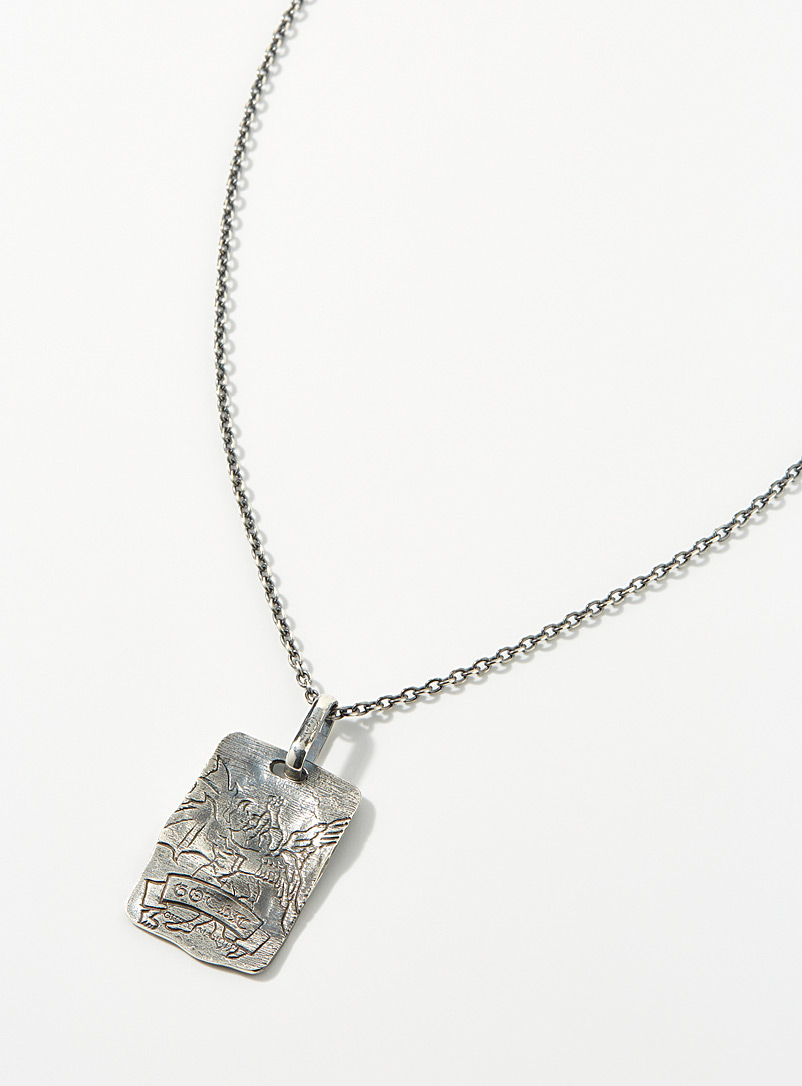 Yohji Yamamoto Silver Gothic pendant necklace for men