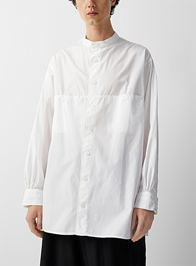 White crew-neck shirt | Yohji Yamamoto | Shop Men's Designer Yohji ...