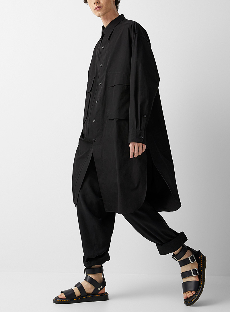 Yohji Yamamoto Black Patch pockets elongated shirt for men