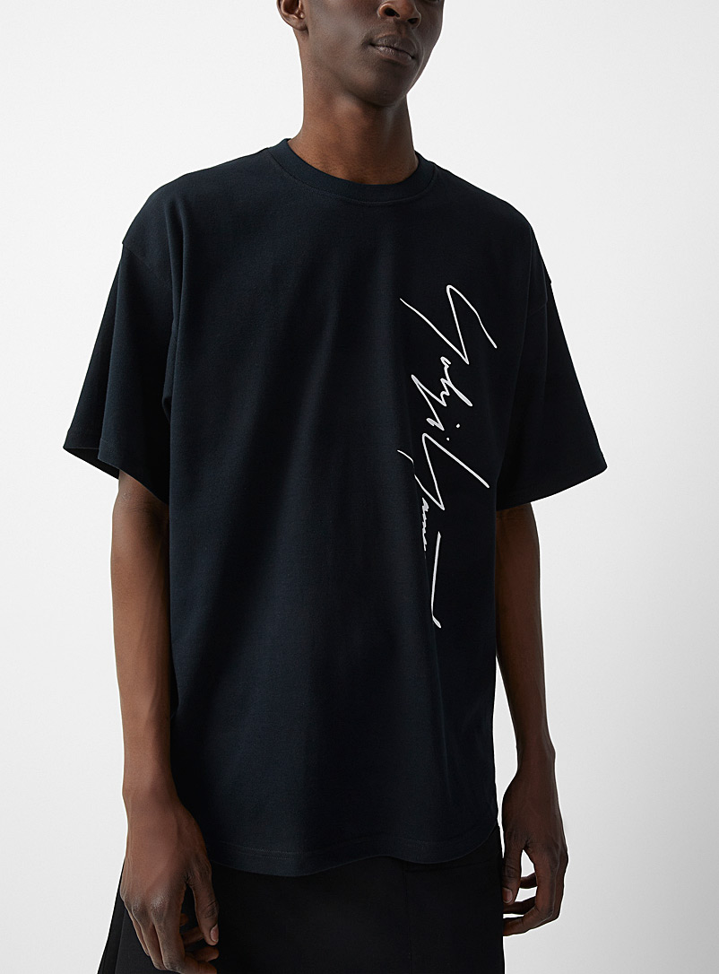 Yohji Yamamoto Black New Era signature T-shirt for men