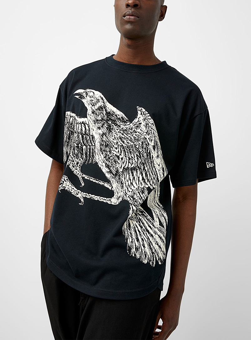 Yohji Yamamoto: Le t-shirt illustré aigle Noir pour homme