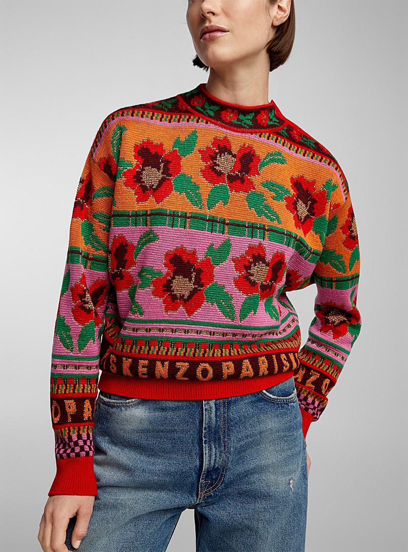 Kenzo Assorted Fair Isle metallized stitching sweater for women