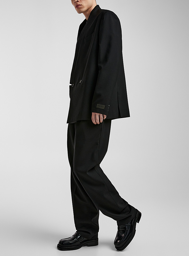 Kenzo Black Pleated dress pant for men