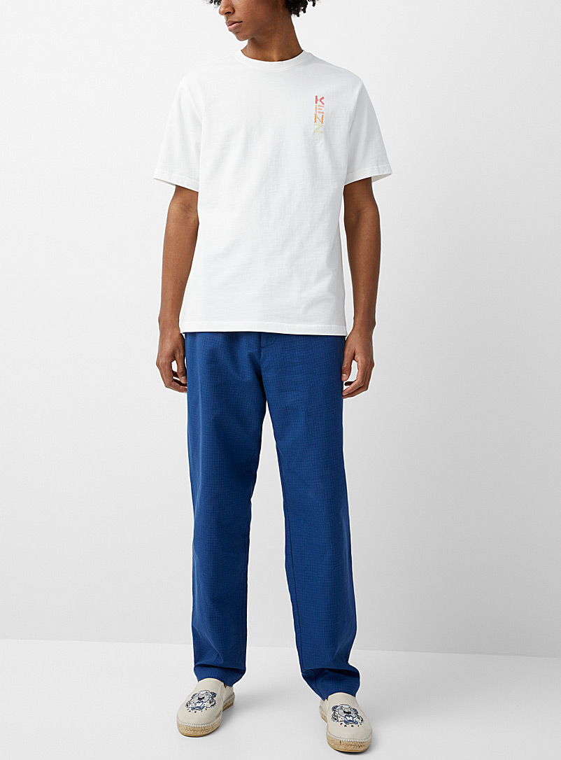 Kenzo: Le pantalon minicarreaux taille élastique Bleu foncé pour homme