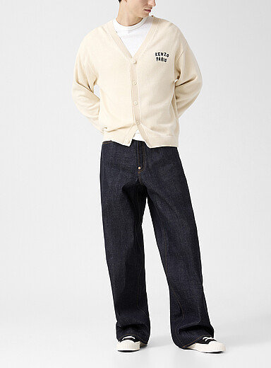 Turn up Japanese denim wide-leg jean