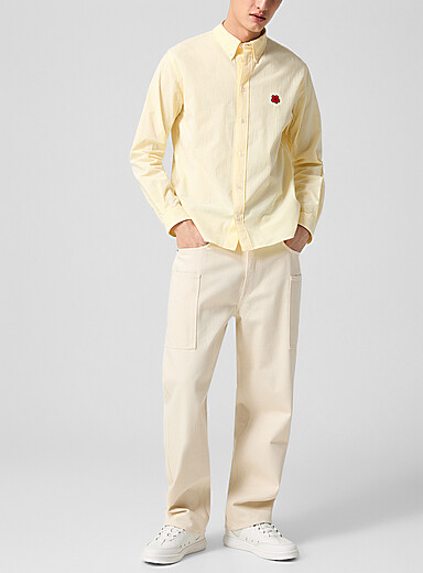 Cargo pockets cream-coloured jean