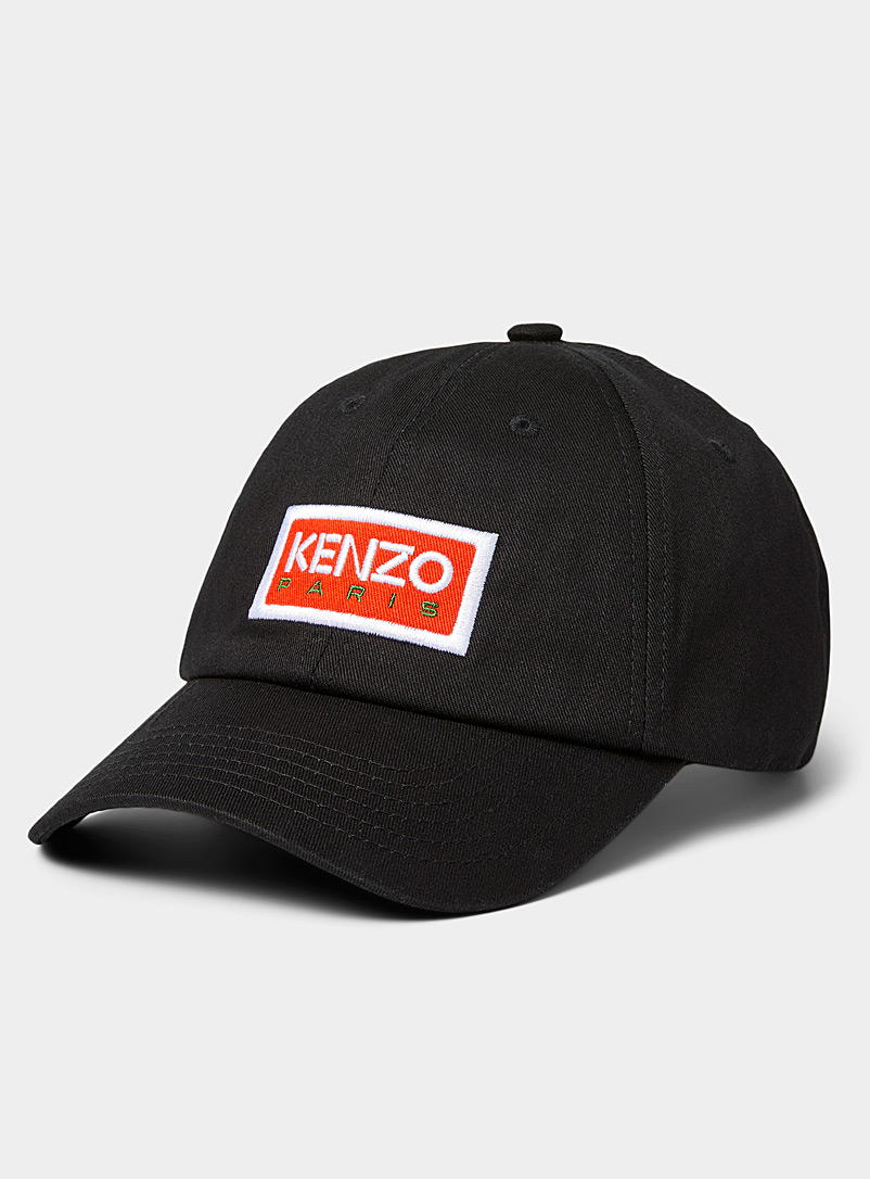 Kenzo Black Signature block cap for men