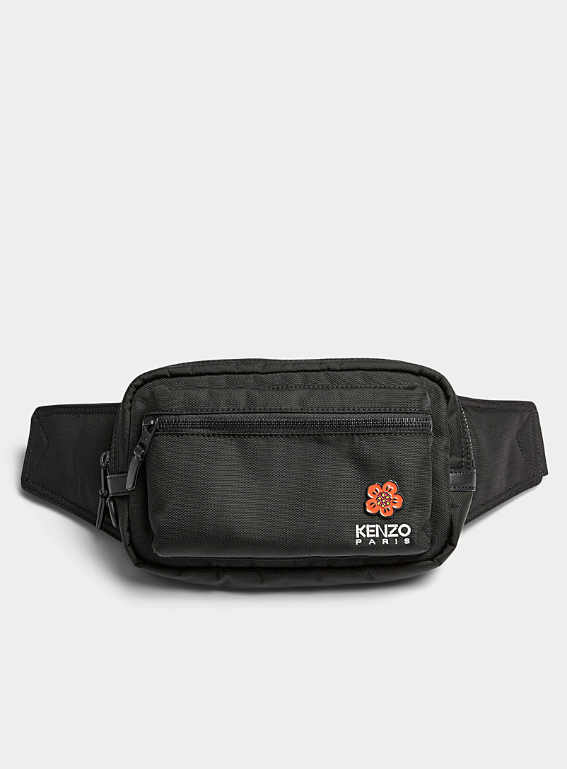 Kenzo Black Boke Flower signature belt bag for men