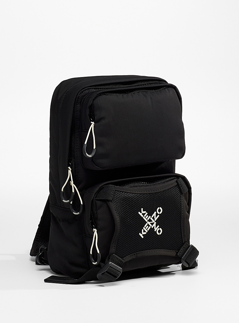 Kenzo: Le sac bandoulière logos entrecroisés Gris pour homme