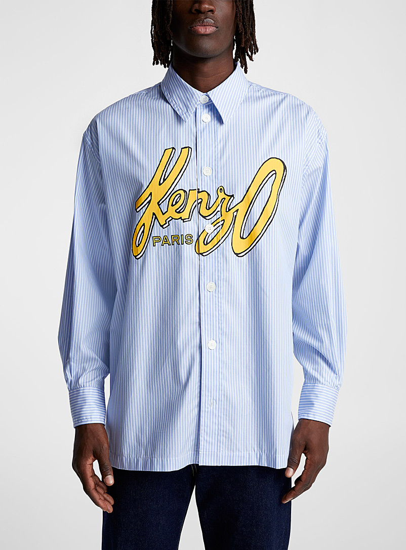 Kenzo: La chemise surdimensionnée logo archives Bleu pâle-bleu poudre pour homme