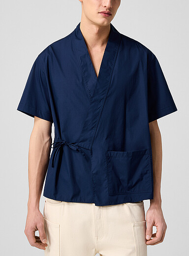 Kenzo: La chemise style kimono Bleu marine - Bleu nuit pour homme