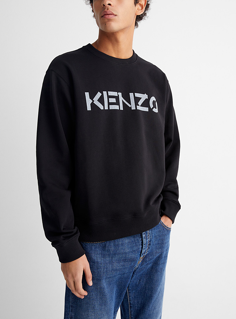Kenzo: Le sweat signature ton sur ton Noir pour homme