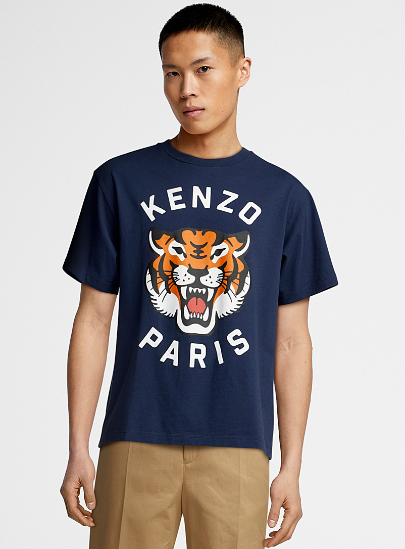 Kenzo: Le t-shirt imprimé Lucky Tiger Bleu marine - Bleu nuit pour homme