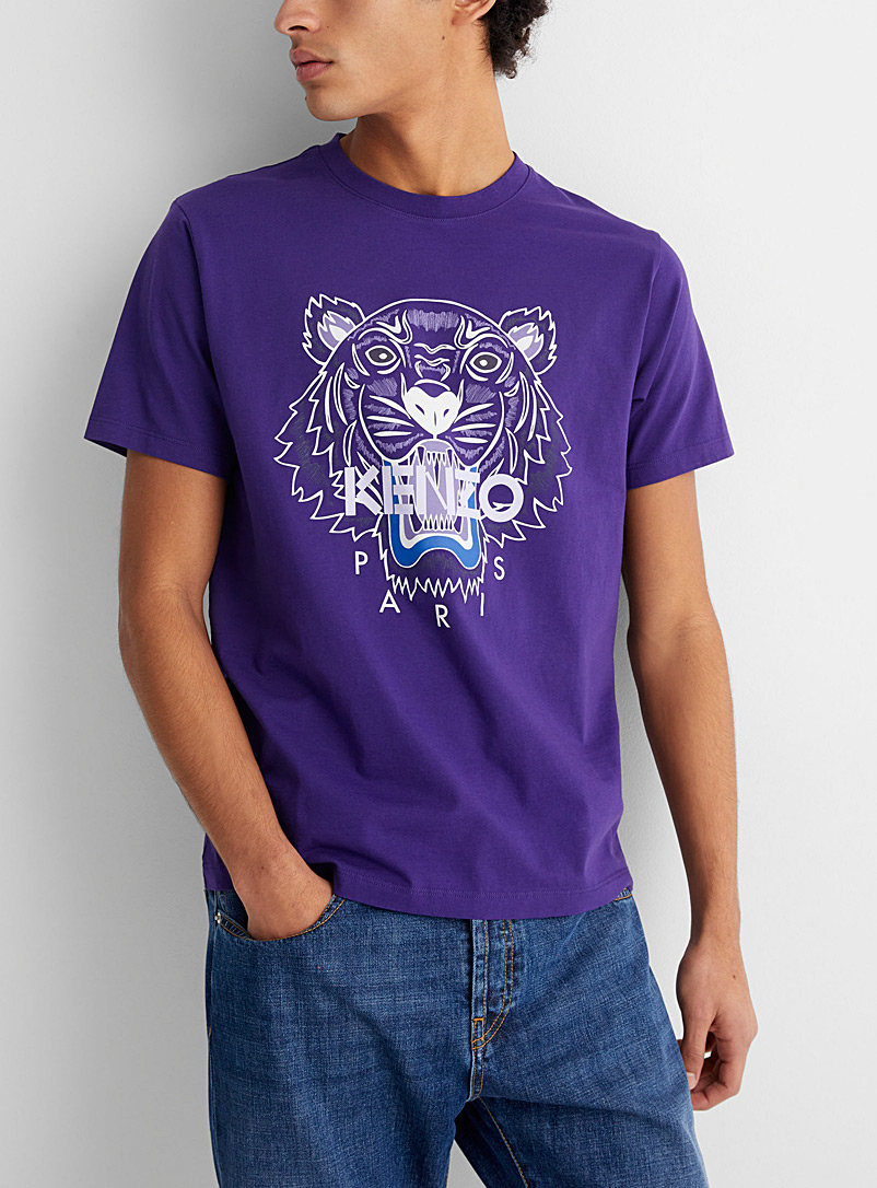 Kenzo: Le t-shirt tigre imprimé Mauve pour homme