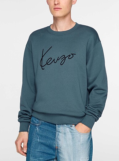 Kenzo: Le sweat logo relief Bleu pour homme