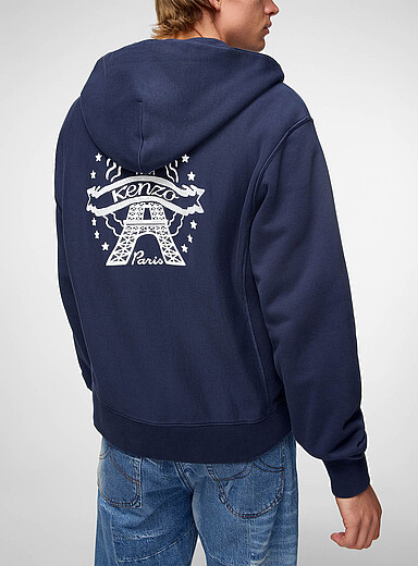 Eiffel Tower embroidered zip hoodie