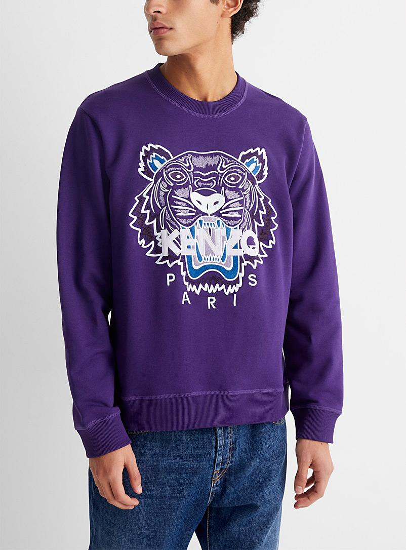Kenzo Mauve Embroidered tiger sweatshirt for men