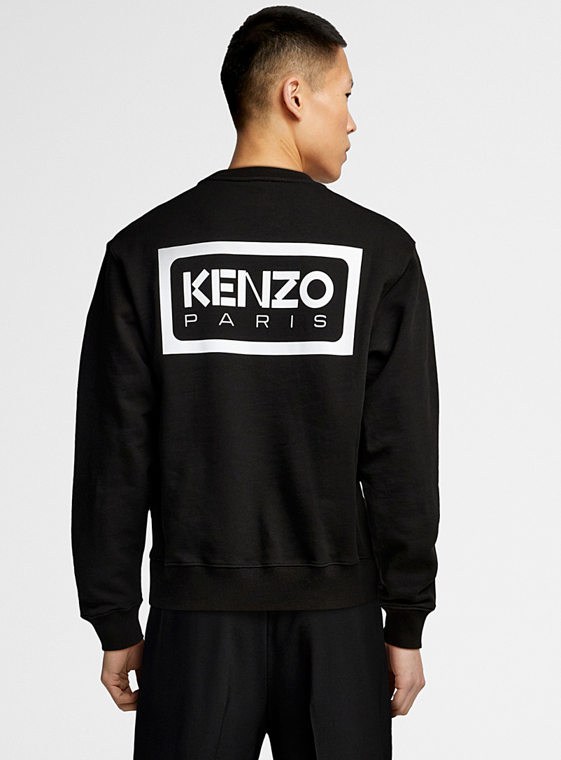 Kenzo: Le sweat bicolore imprimé Kenzo Paris Noir pour homme