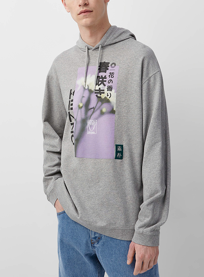 Kenzo Ivory White Floral photograph hoodie for men