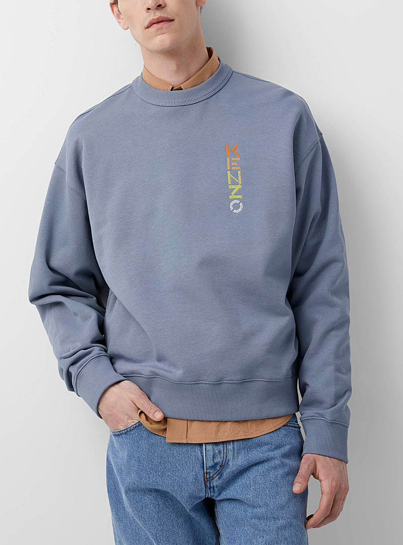 Kenzo Grey Repeated logo sweatshirt for men
