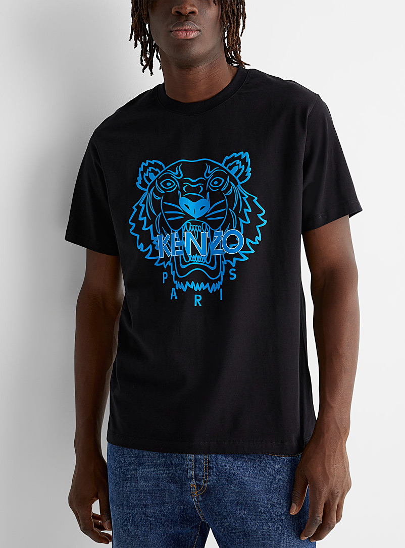 Kenzo: Le t-shirt tigre néon Noir pour homme