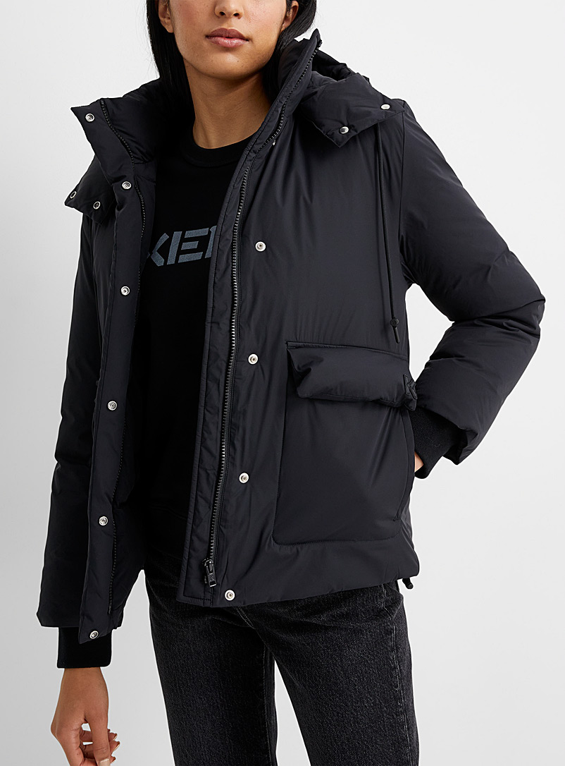 Kenzo Black Quilted pockets short puffer jacket for women