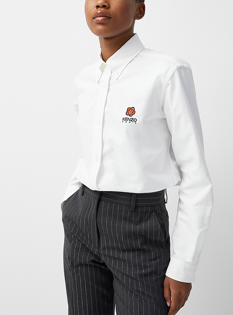 Kenzo: La chemise logo fleur Blanc pour femme