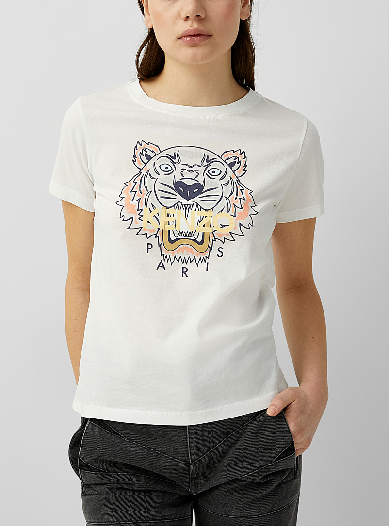 Kenzo: Le t-shirt tigre Classic Blanc pour femme