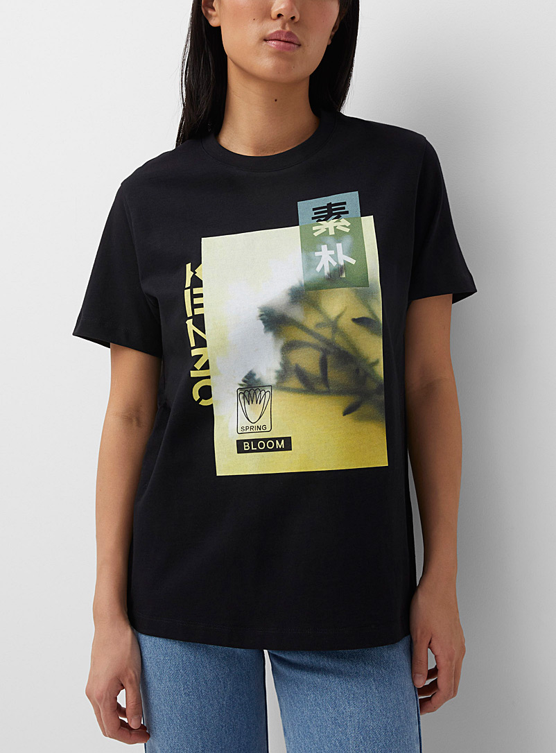 Kenzo: Le t-shirt logo photographie Noir pour femme