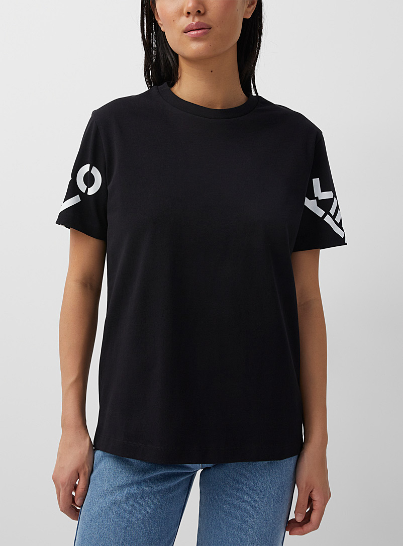Kenzo Black Logo sleeves T-shirt for women