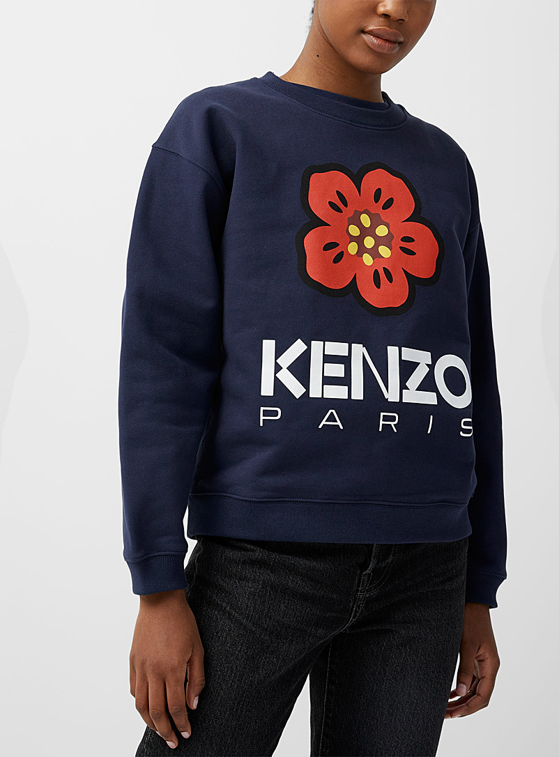 Kenzo Marine Blue Boke flower sweatshirt for women