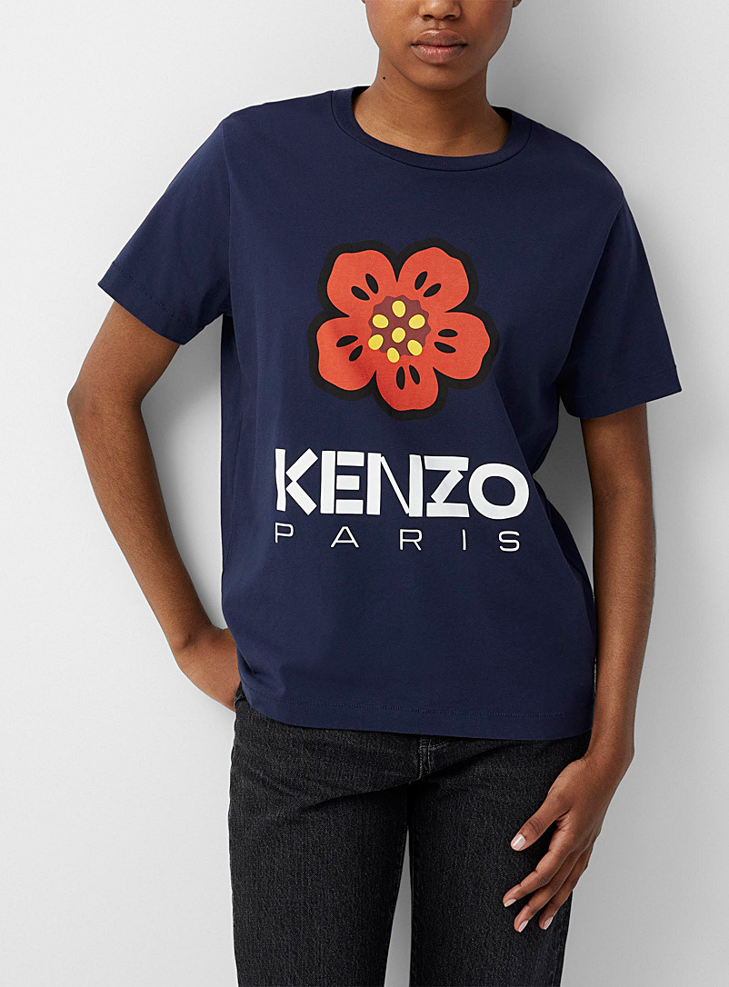 Kenzo Marine Blue Boke flower T-shirt for women