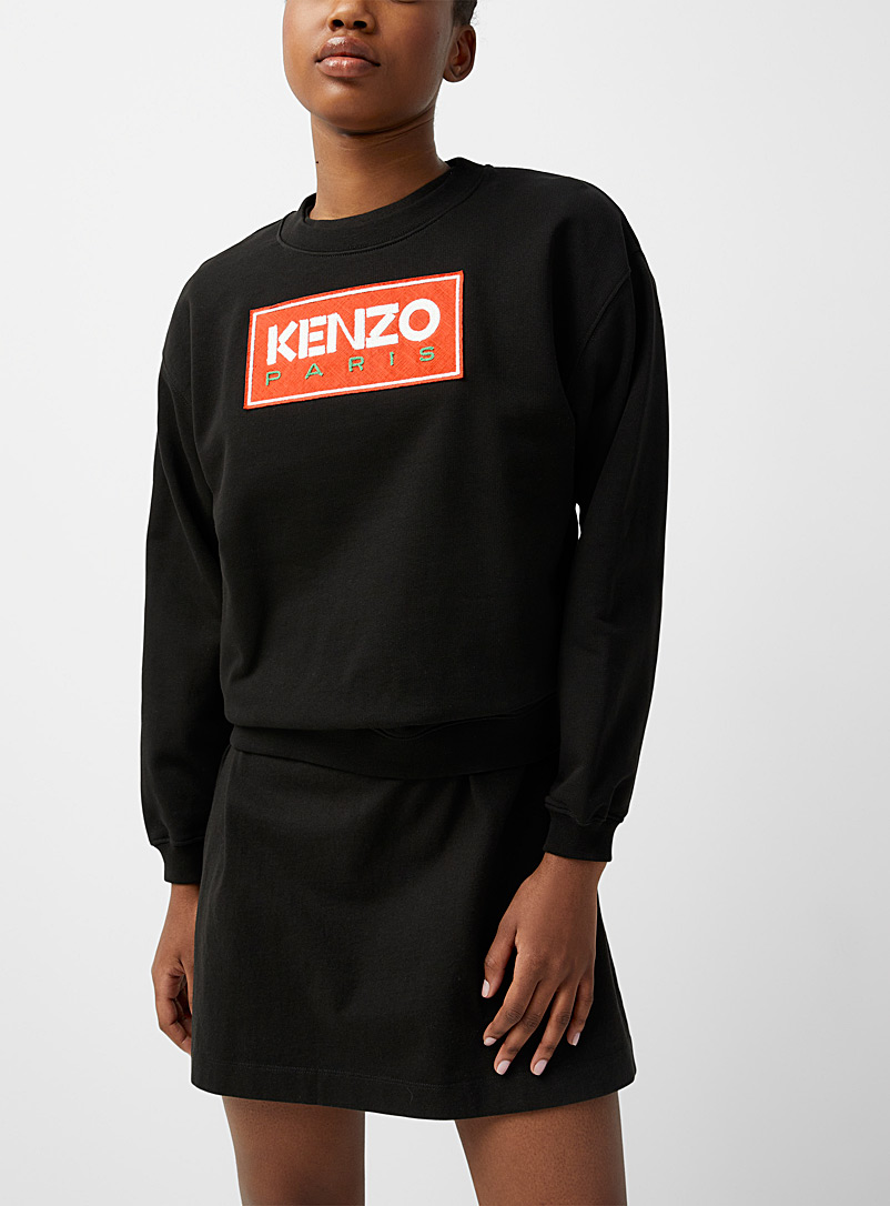 Kenzo Black Rectangle logo sweatshirt for women