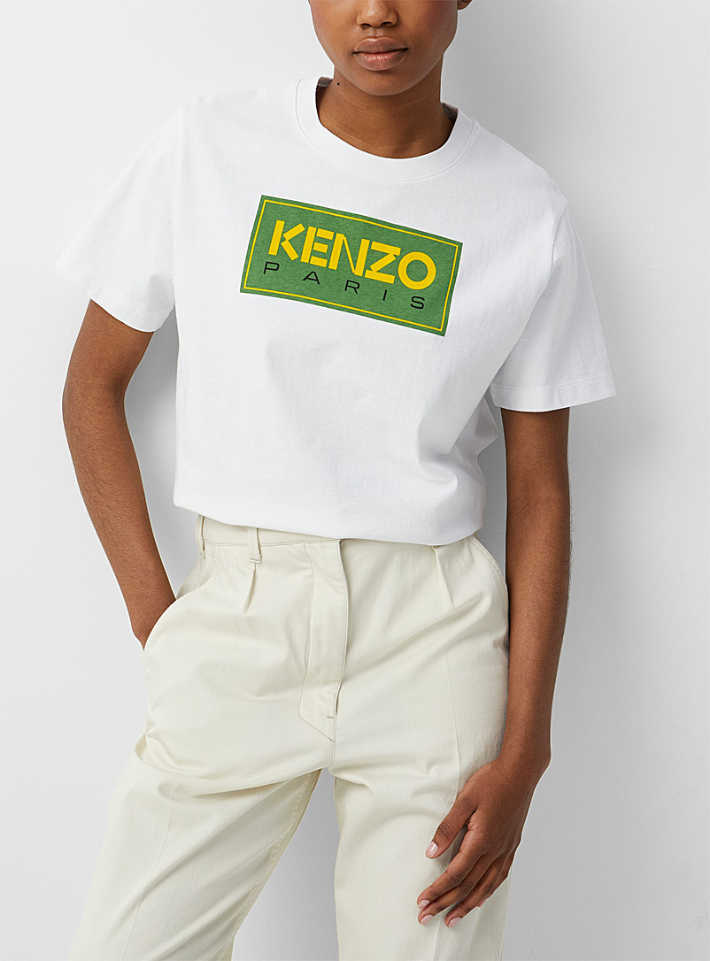 Kenzo: Le t-shirt logo rectangle Blanc pour femme
