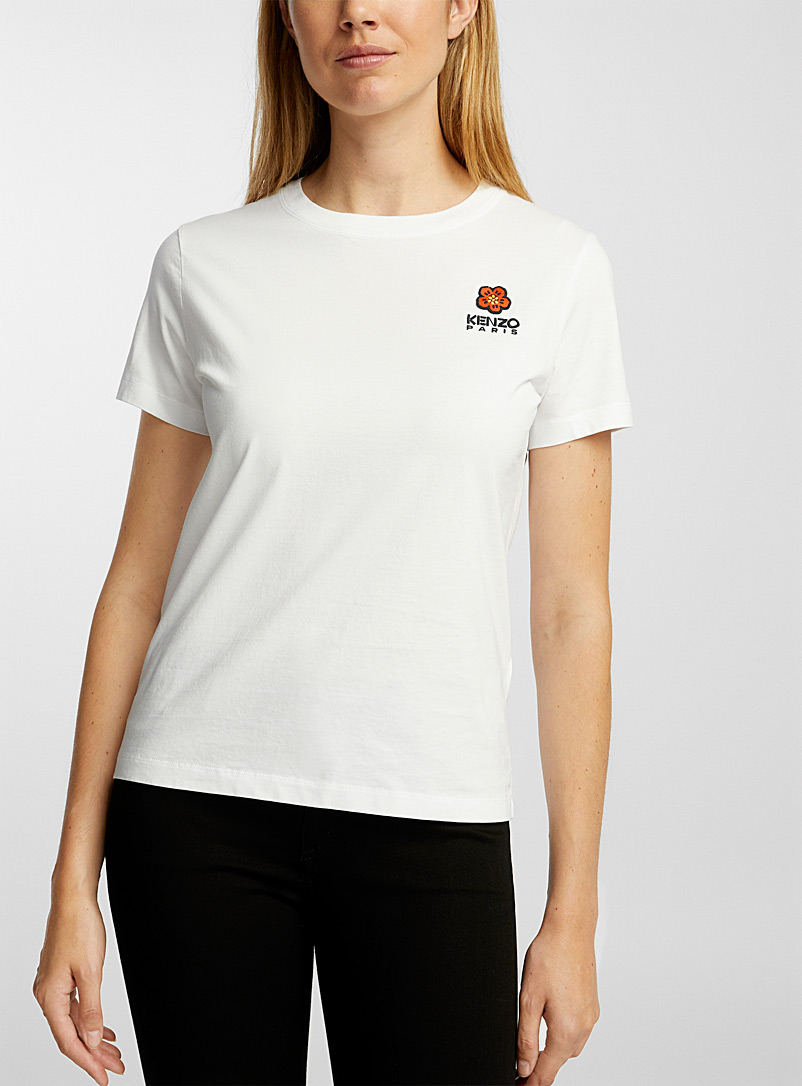 Kenzo: Le t-shirt écusson Boke Flower Blanc pour femme