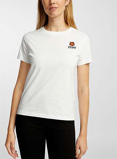 Kenzo White Boke flower patch T-shirt for women