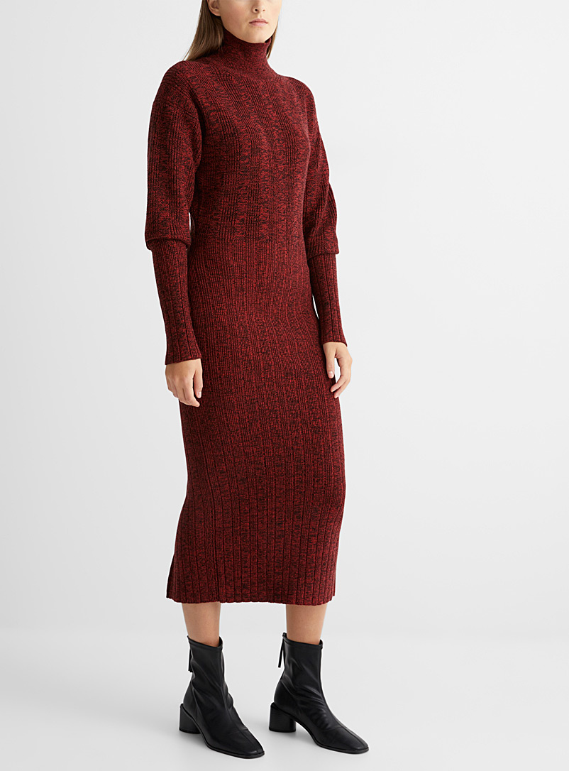 burgundy knit dress